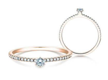 Diamantring Classic Pavé in 9K Roségold mit Diamanten 0,30ct G/SI