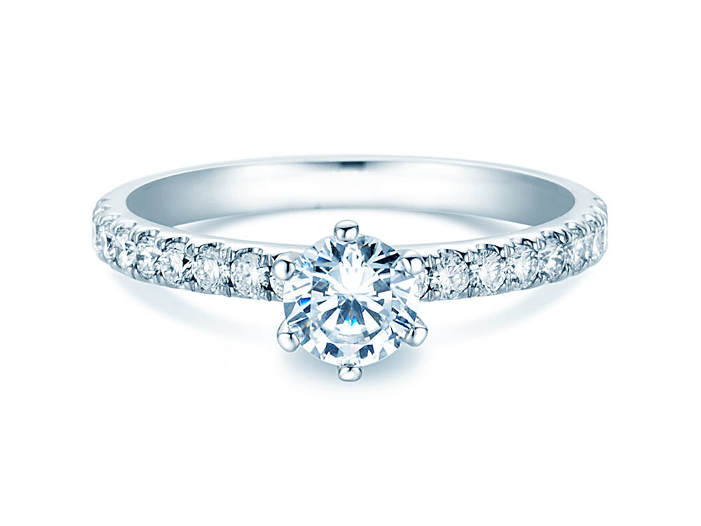 Ring Classic Pavé in Platin 950/- mit Labordiamanten 0,86ct E/VS