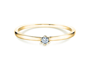 Solitärring Classic Petite in 14K Gelbgold mit Diamant 0,05ct G/SI