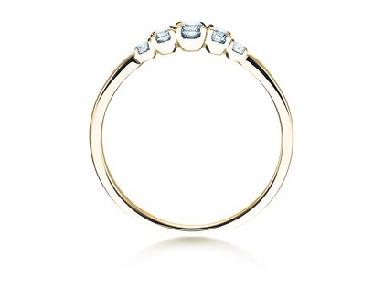 Diamantring 5 Diamonds in Gelbgold