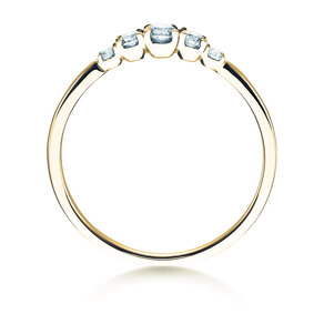 Diamantring 5 Diamonds in Gelbgold