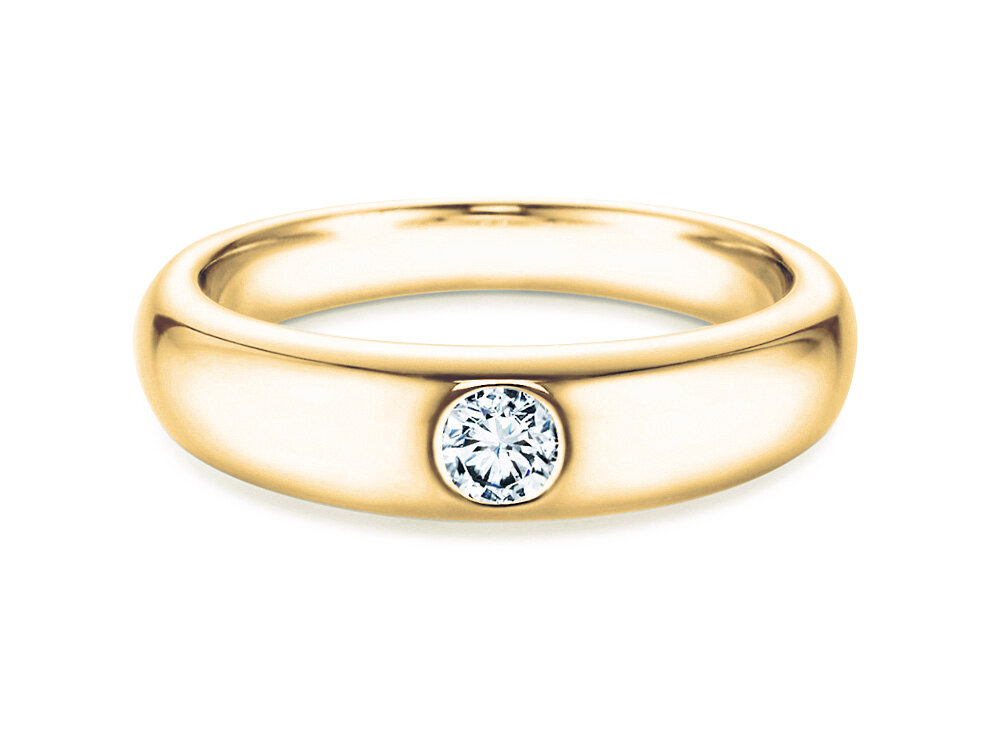 Solitärring Promise in 14K Gelbgold mit Diamant 0,05ct G/SI