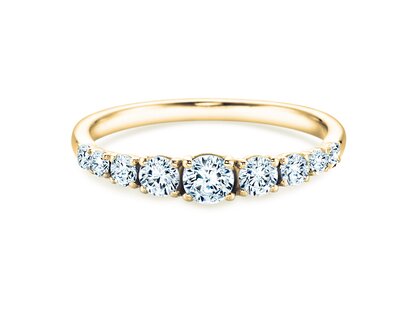 Diamantring 9 Diamonds in Gelbgold