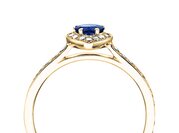 Farbsteinring Heart Saphir in 9K Gelbgold mit Saphir 0,25ct und Diamanten 0,34ct