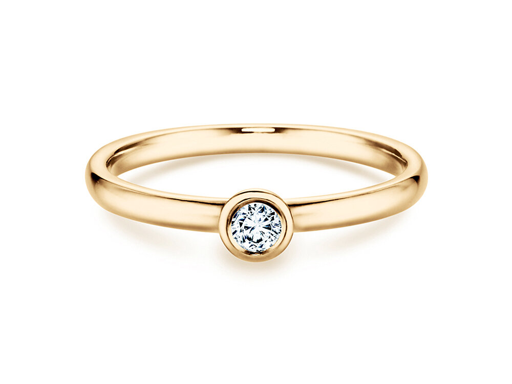 Solitärring Eternal in 18K Gelbgold mit Diamant 0,10ct G/SI