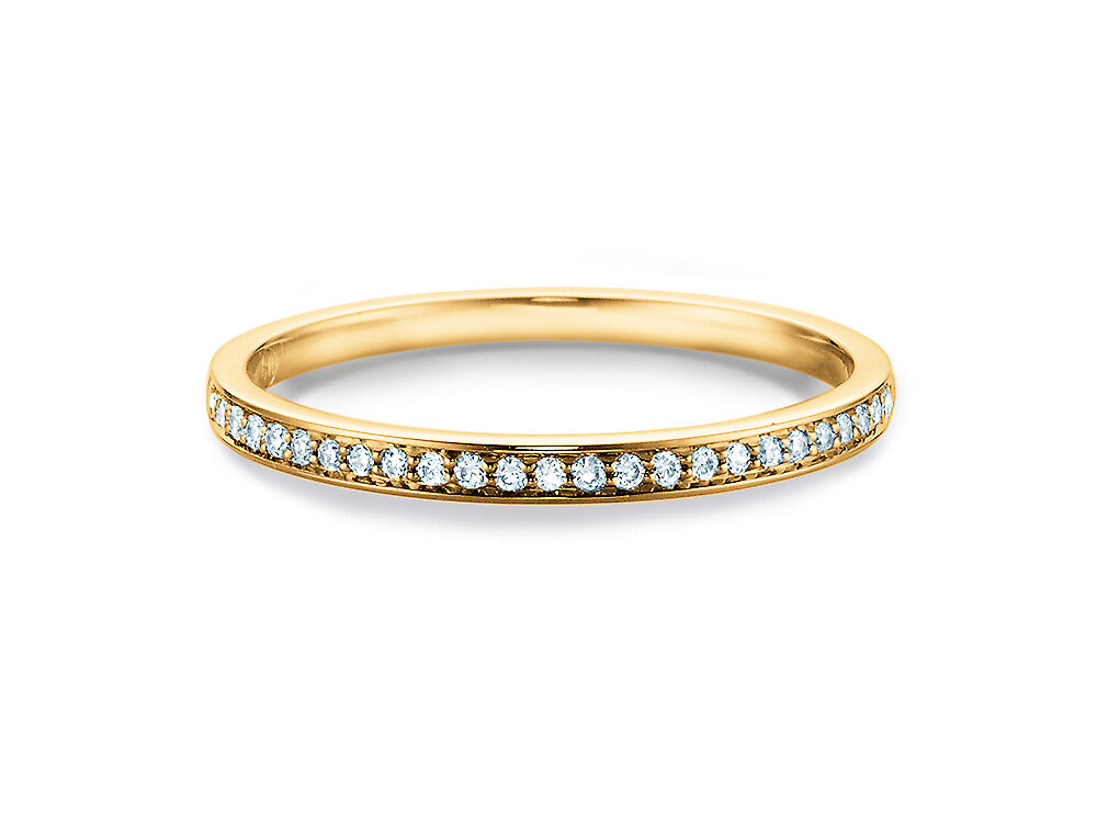 Eternityring Alliance in 18K Gelbgold mit Diamanten 0,125ct G/SI