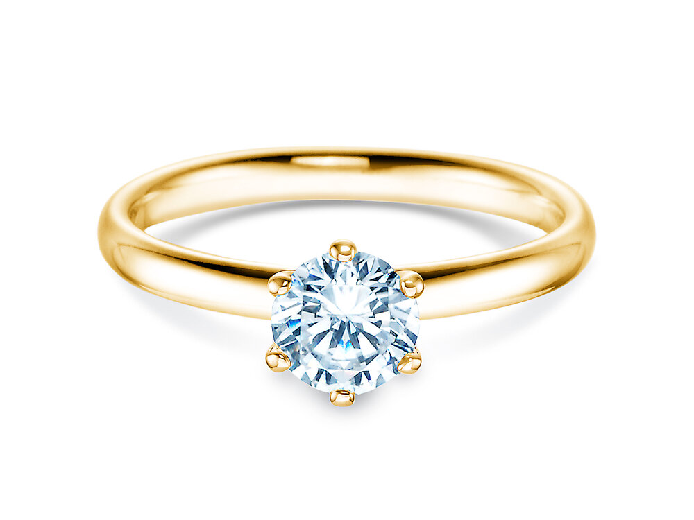 Solitärring Classic 6 in 18K Gelbgold mit Diamant 0,75ct G/SI