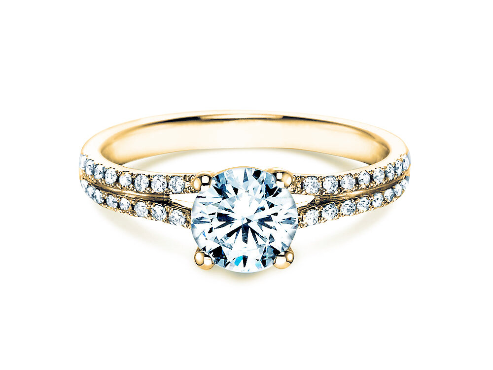 Diamantring Dynasty in 9K Gelbgold mit Diamanten 1,27ct G/SI
