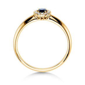 Farbsteinring Jolie in 9K Gelbgold mit Saphir 0,25ct und Diamanten 0,06ct