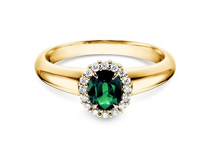 Farbsteinring Windsor in Gelbgold