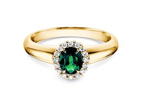 Farbsteinring Windsor in Gelbgold