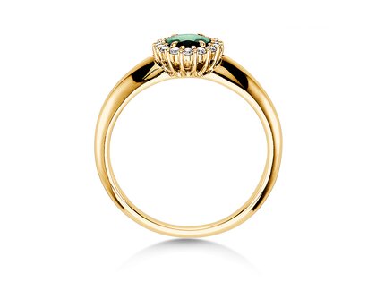 Farbsteinring Windsor in Gelbgold