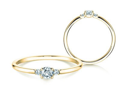 Ring Vivid Petite Diamond in 18K Gelbgold mit Diamanten 0,20ct G/SI