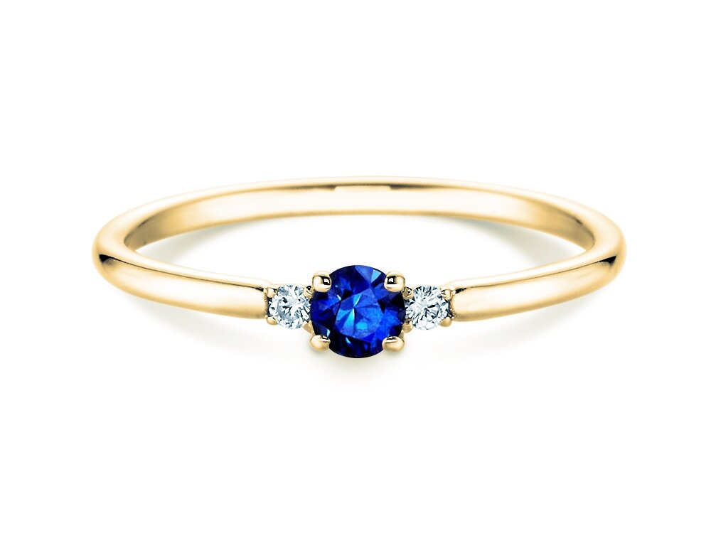 Farbsteinring Vivid Petite in 18K Gelbgold mit Saphir 0,16ct und Diamanten 0,04ct