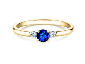 Farbsteinring Vivid Petite in Gelbgold