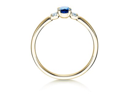 Farbsteinring Vivid Petite in Gelbgold