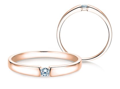 Spannring Infinity Petite in 14K Roségold mit Diamant 0,06ct G/SI
