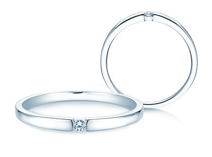 Spannring Infinity Petite in 14K Weißgold mit Diamant 0,03ct G/SI