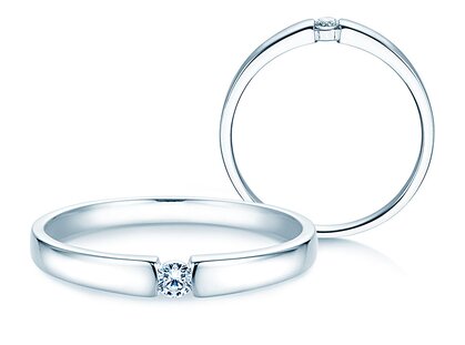 Spannring Infinity Petite in 14K Weißgold mit Diamant 0,06ct G/SI