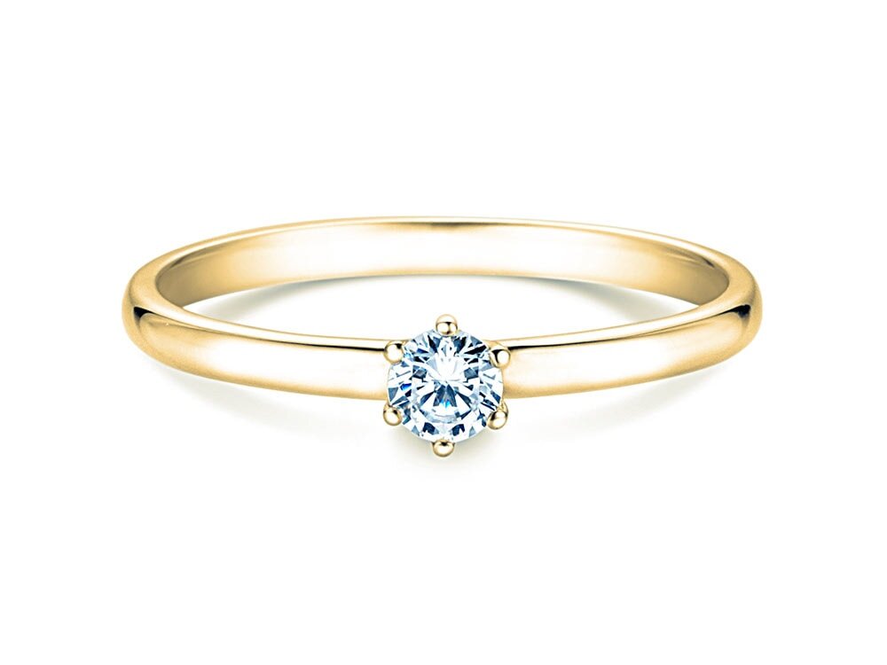 Solitärring Melody in 18K Gelbgold