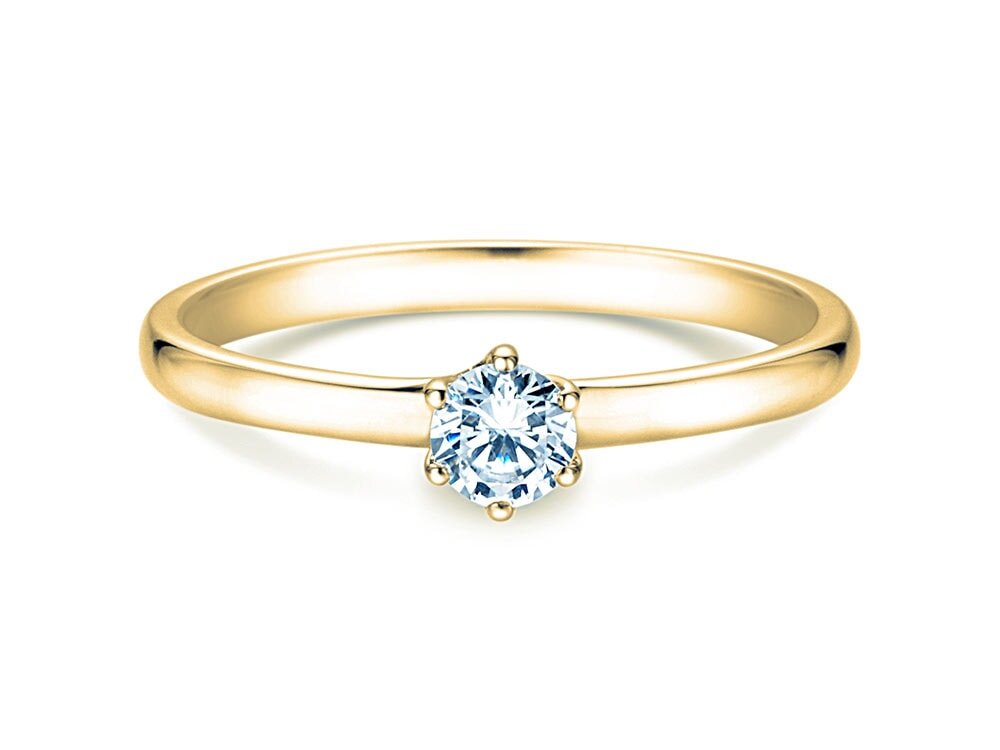 Solitärring Melody in 18K Gelbgold mit Diamant 0,25ct G/SI