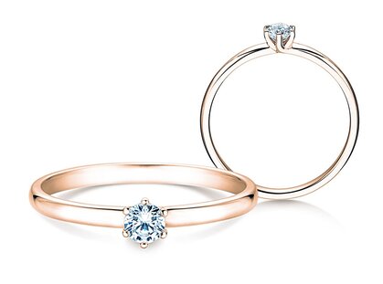 Ring Melody in 9K Roségold mit Labordiamant 0,15ct E/VS