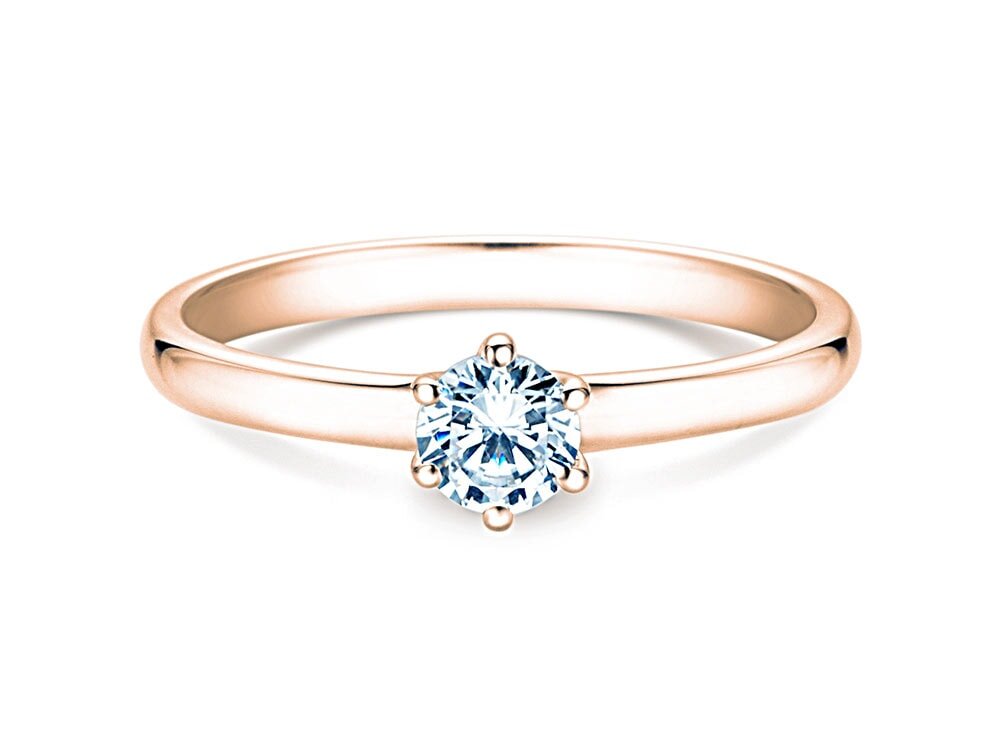 Solitärring Melody in 9K Roségold mit Diamant 0,60ct G/SI