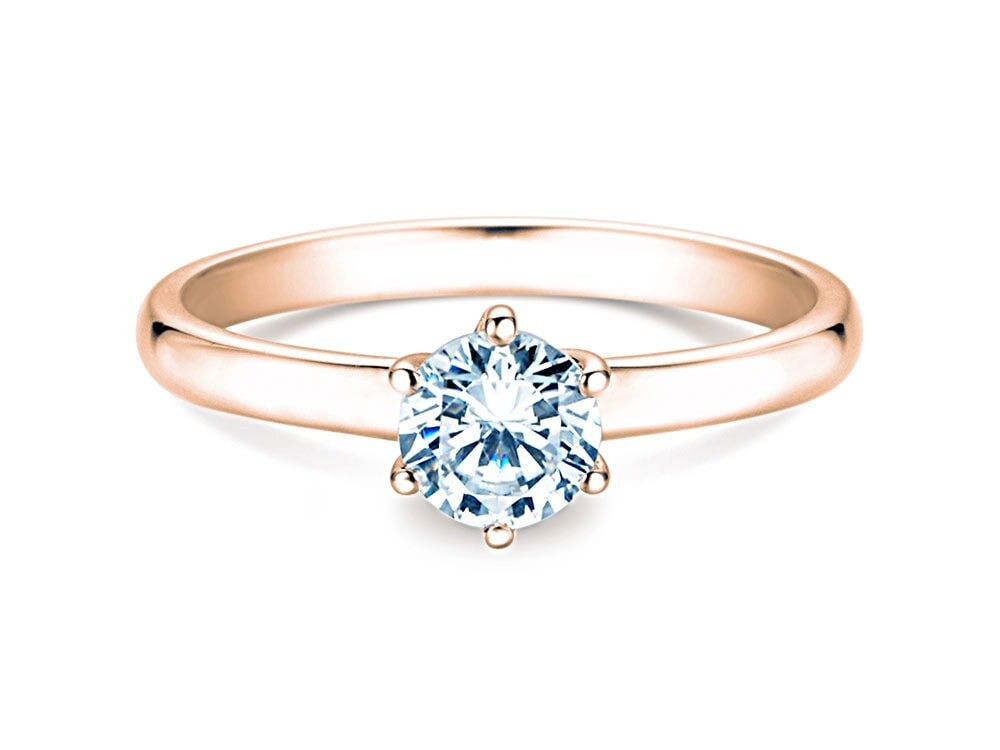 Solitärring Melody in 14K Roségold mit Labordiamant 0,75ct E/VS