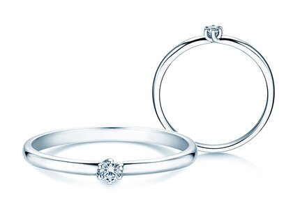 Solitärring Melody in Silber 925/- mit Diamant 0,05ct H/SI