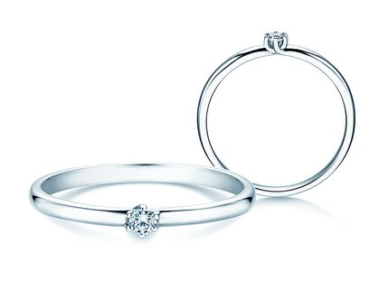 Solitärring Melody in Platin 950/- mit Diamant 0,05ct G/SI