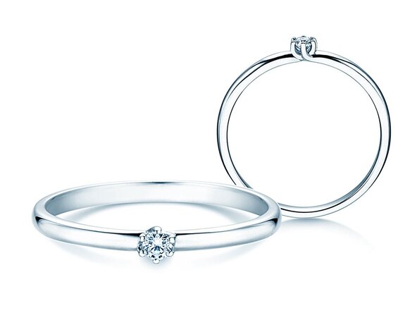 Solitärring Melody in Silber 925/- mit Diamant 0,05ct H/SI