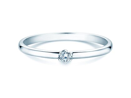 Solitärring Melody in Silber 925/- mit Diamant 0,05ct H/SI