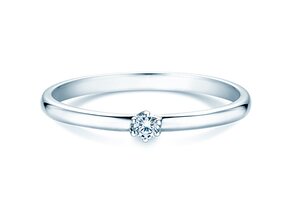 Solitärring Melody in Silber 925/- mit Diamant 0,05ct H/SI