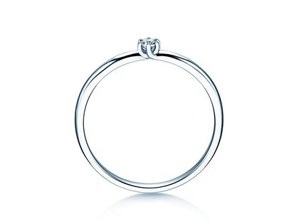 Solitärring Melody in Silber 925/- mit Diamant 0,05ct H/SI