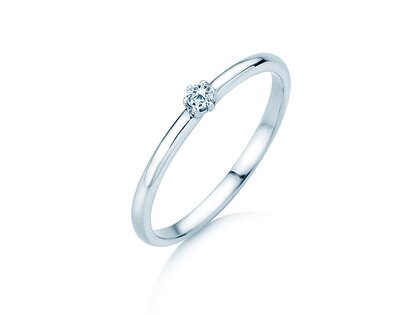 Solitärring Melody in Silber 925/- mit Diamant 0,05ct H/SI