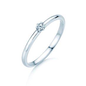 Solitärring Melody in Silber 925/- mit Diamant 0,05ct H/SI