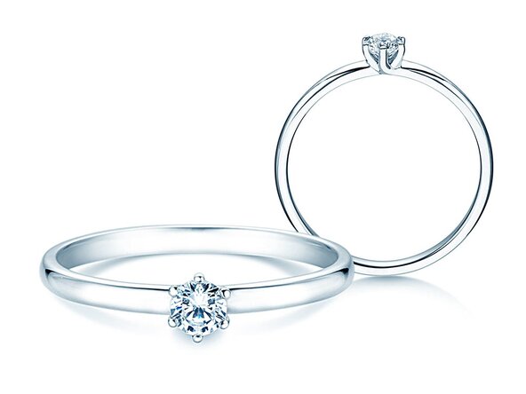 Solitärring Melody in Silber 925/- mit Labordiamant 0,15ct E/VS
