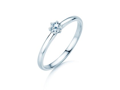 Solitärring Melody in Silber 925/- mit Labordiamant 0,15ct E/VS