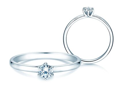 Solitärring Melody in 9K Weißgold mit Diamant 0,25ct