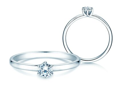Solitärring Melody in 9K Weißgold mit Diamant 0,25ct