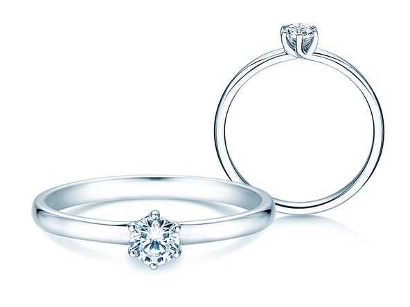 Solitärring Melody in 9K Weißgold mit Diamant 0,25ct