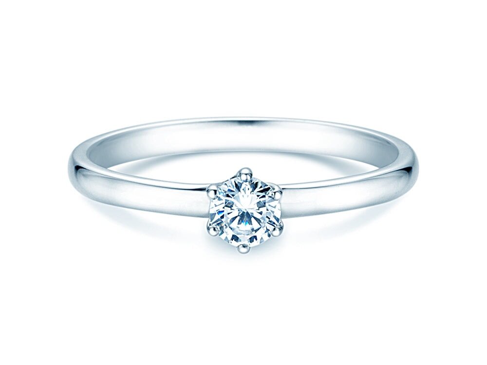 Solitärring Melody in 9K Weißgold mit Diamant 0,30ct G/SI