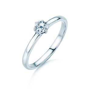 Solitärring Melody in 9K Weißgold mit Diamant 0,25ct