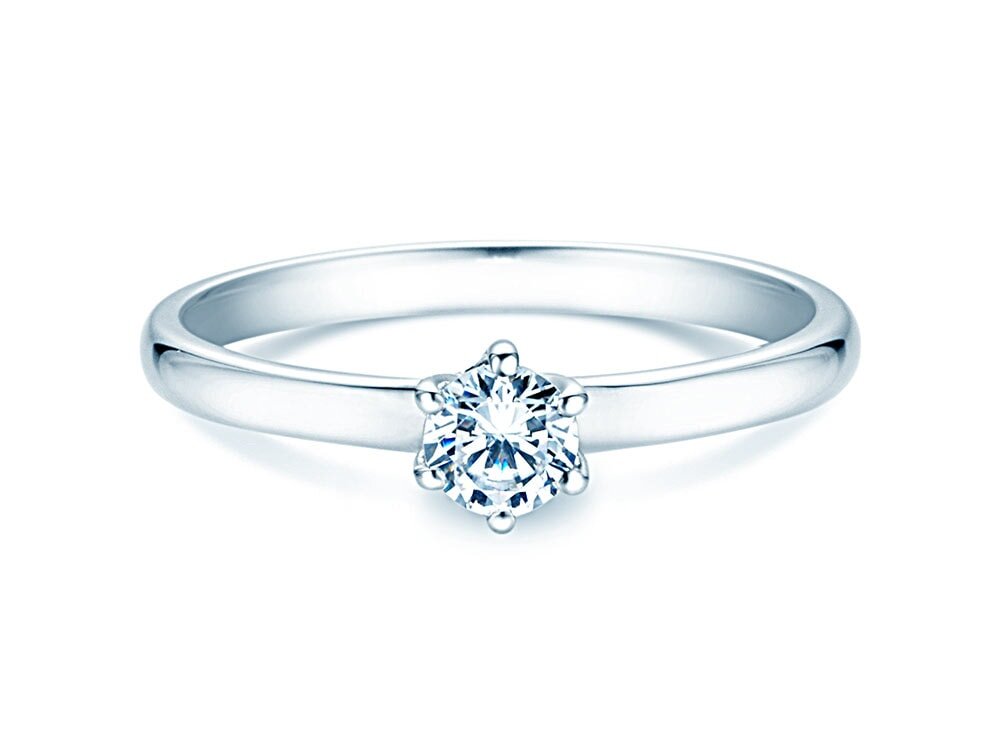 Solitärring Melody in 9K Weißgold mit Diamant 0,40ct G/SI