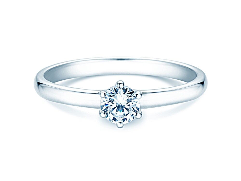 Solitärring Melody in 14K Weißgold mit Labordiamant 0,50ct D/IF