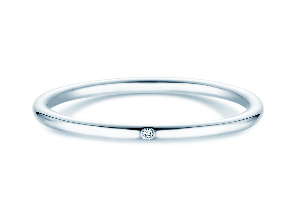 Solitärring Promise Petite in Silber 925/- mit Diamant 0,005ct G/SI