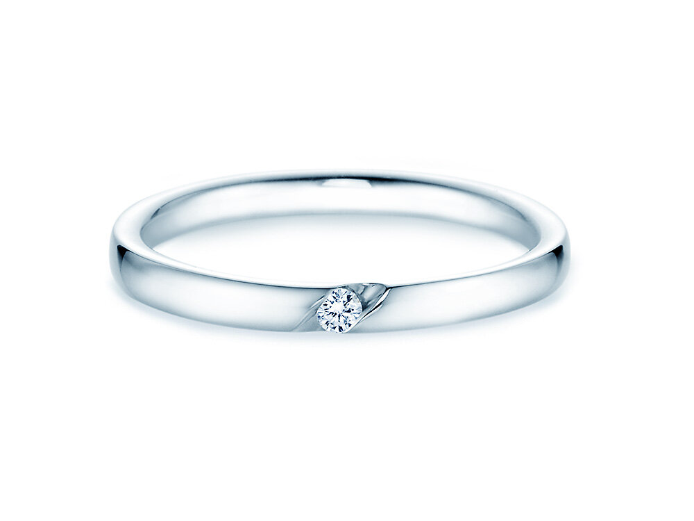 Spannring Italic in Silber 925/- mit Diamant 0,03ct G/SI