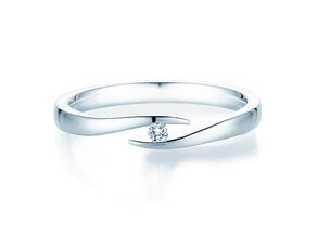 Spannring Twist in 14K Weißgold mit Diamant 0,03ct G/SI