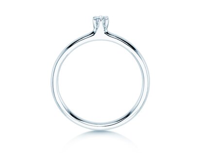 Solitärring Classic 6 in 14K Weißgold mit Diamant 0,05ct G/SI
