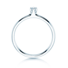 Solitärring Classic 6 in 14K Weißgold mit Diamant 0,05ct G/SI